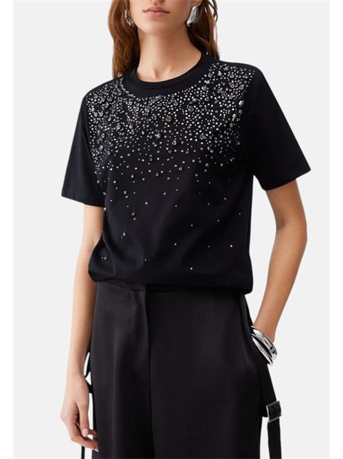 T-shirt con castoni gioiello LIU JO | CA6193J3868/22222